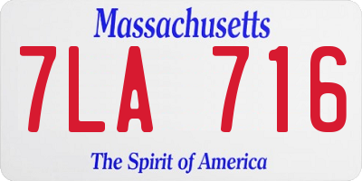 MA license plate 7LA716