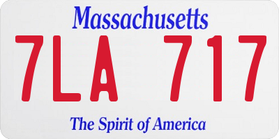 MA license plate 7LA717