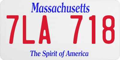 MA license plate 7LA718
