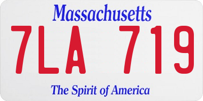MA license plate 7LA719