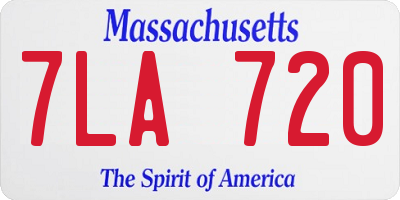 MA license plate 7LA720