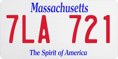 MA license plate 7LA721