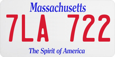 MA license plate 7LA722