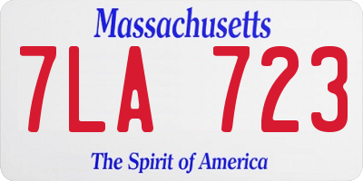 MA license plate 7LA723