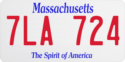 MA license plate 7LA724