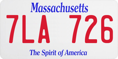MA license plate 7LA726
