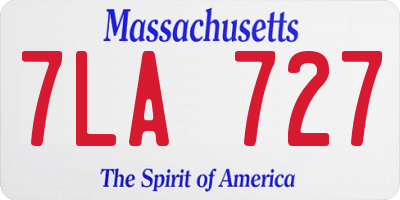 MA license plate 7LA727
