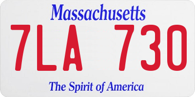 MA license plate 7LA730