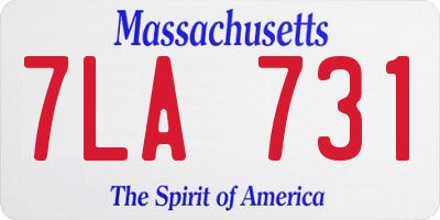 MA license plate 7LA731