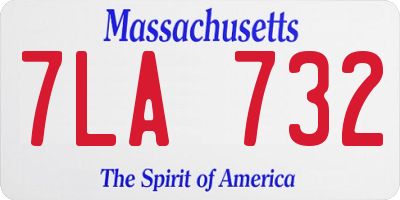 MA license plate 7LA732