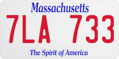 MA license plate 7LA733