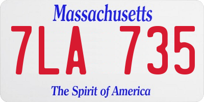 MA license plate 7LA735
