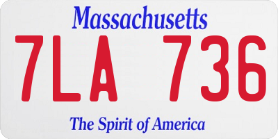 MA license plate 7LA736