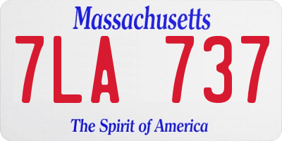 MA license plate 7LA737