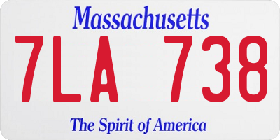 MA license plate 7LA738