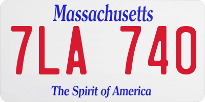 MA license plate 7LA740