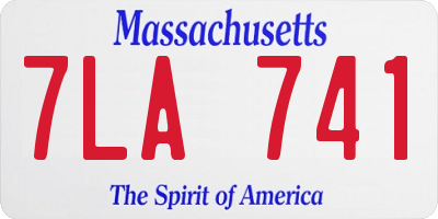 MA license plate 7LA741