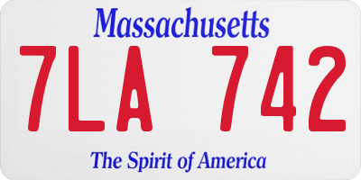 MA license plate 7LA742