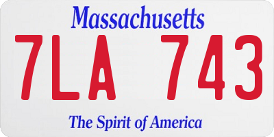 MA license plate 7LA743