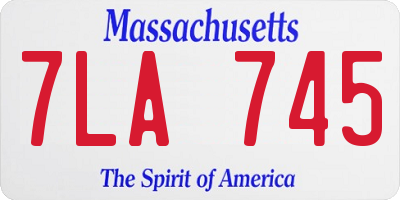 MA license plate 7LA745