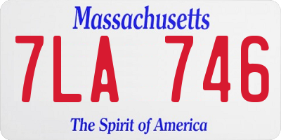 MA license plate 7LA746
