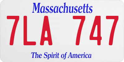 MA license plate 7LA747