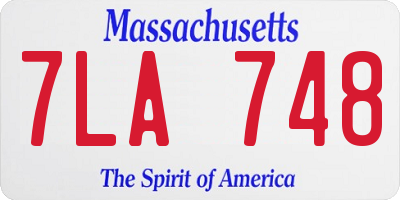 MA license plate 7LA748