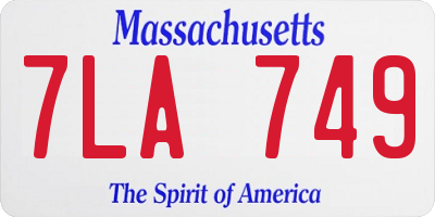 MA license plate 7LA749