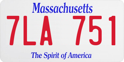 MA license plate 7LA751
