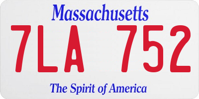 MA license plate 7LA752