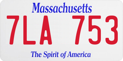 MA license plate 7LA753