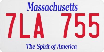 MA license plate 7LA755