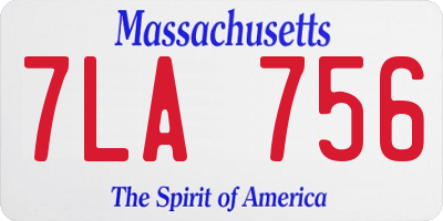 MA license plate 7LA756
