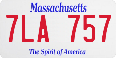 MA license plate 7LA757