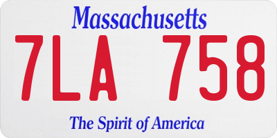 MA license plate 7LA758