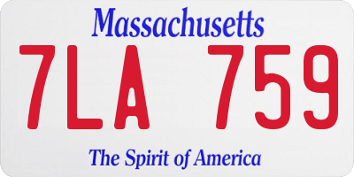 MA license plate 7LA759