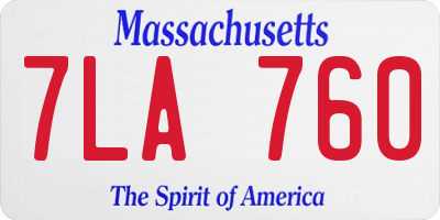 MA license plate 7LA760