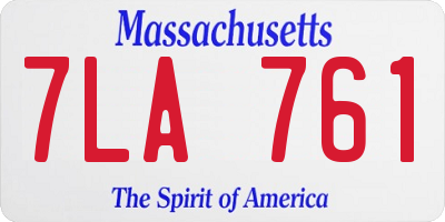 MA license plate 7LA761