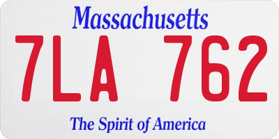 MA license plate 7LA762