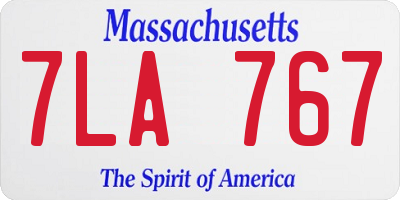 MA license plate 7LA767