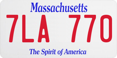 MA license plate 7LA770