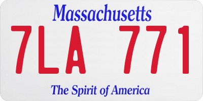 MA license plate 7LA771