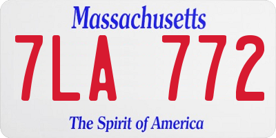 MA license plate 7LA772