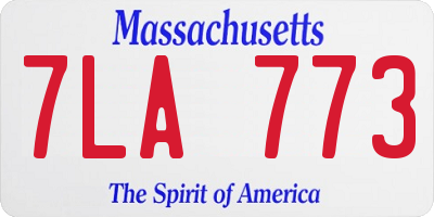 MA license plate 7LA773