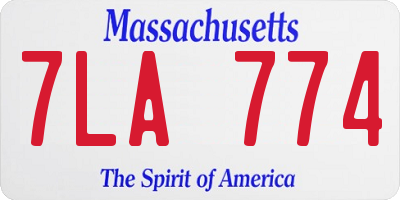 MA license plate 7LA774