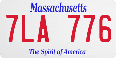 MA license plate 7LA776