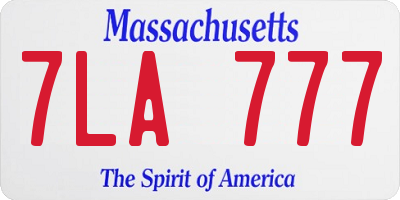 MA license plate 7LA777