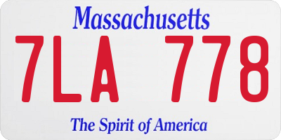 MA license plate 7LA778