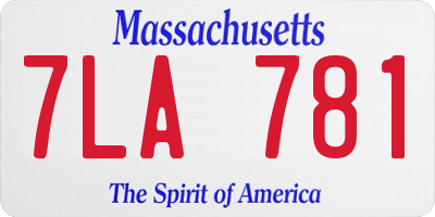MA license plate 7LA781
