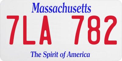 MA license plate 7LA782